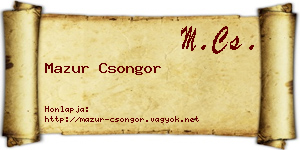 Mazur Csongor névjegykártya